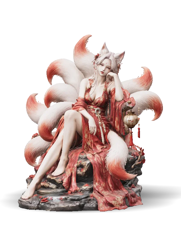 Fantasy fox-woman model shown in Tripo’s public gallery